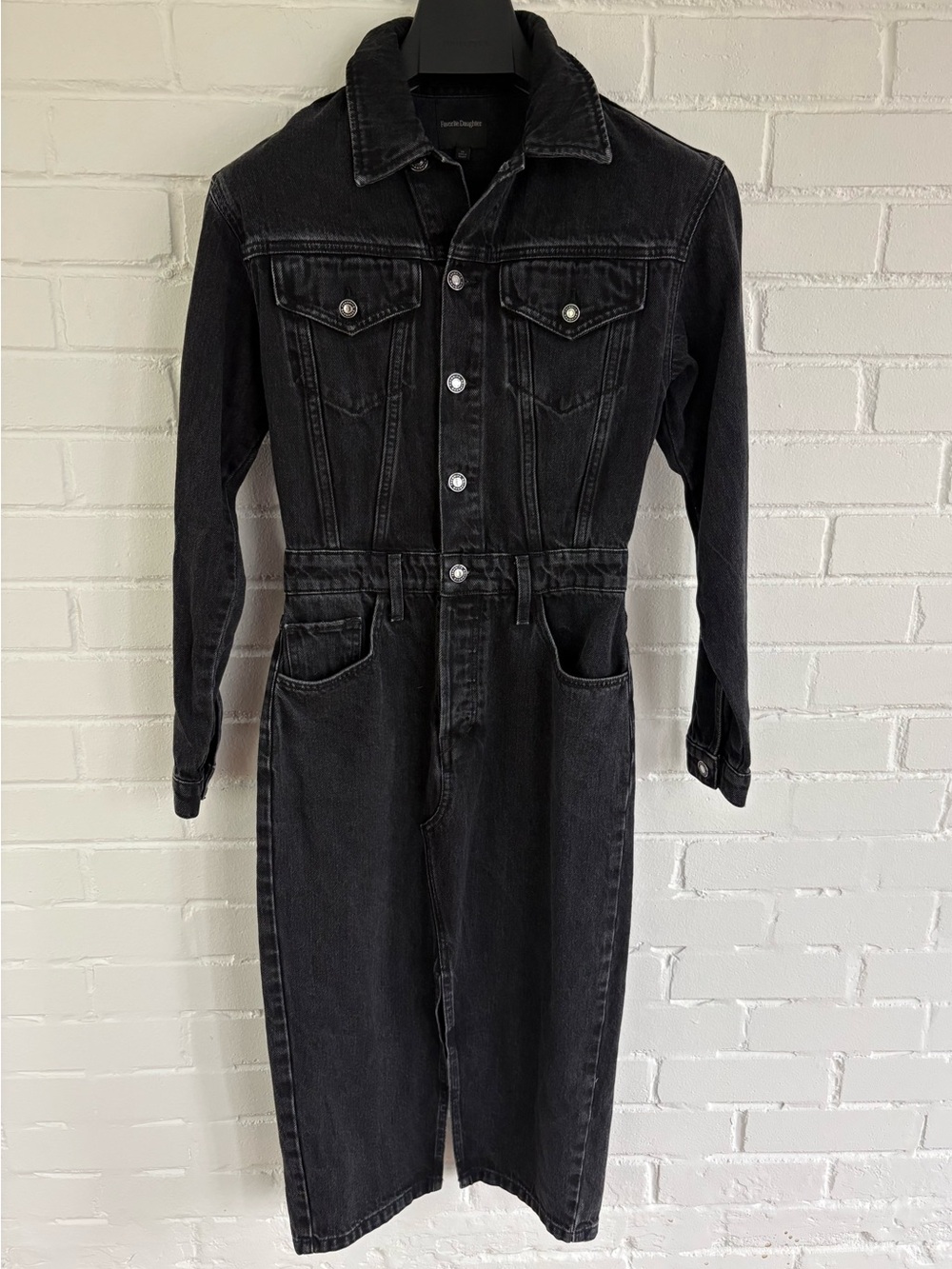 Favorite Daughter The City Dress Asphalt Black Denim XS / Size 24